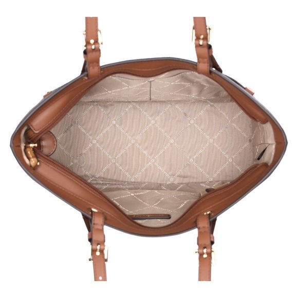 Michael Kors Jet Set Travel Medium Double Pocket Tote Vegan Leather Brown MK - Picture 8 of 8